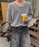 Wind Mohair V-neck Knit