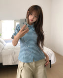Pop Roundy Unbalance Check Shirt