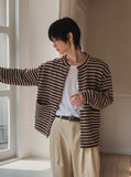 Luboy Striped Crop Cardigan