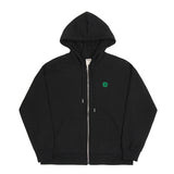Clover smile embroidery hooded zip-up