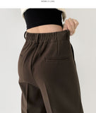 Winter Wool Two Pintuck Inner Clip Wide Slacks