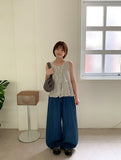 Celmo Summer Cool Banding Denim Wide Pants