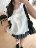 Ain Ribbon Short Sleeve Blouse