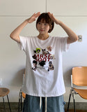 Kyosun Cat Print Over Short Sleeve Tee