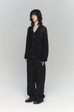 MIXED KNIT WIDE PANTS