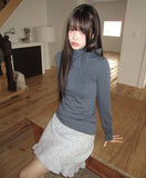 Ae Straight Frill Knit Banding Skirt