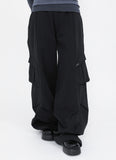 Pocket pintuck wide pants