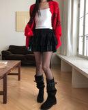 Double eyelet suede long boots