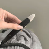 Leather Matte Silver Buckle Belt