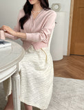 Sotime Tassel Jacquard Flared Skirt