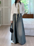 Bottle Biker Pocket Cropped Leather Jacket