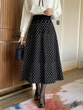 Lua Dot Knit Banding Flare Skirt