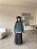 [unisex] Dorico Check Hood String Wind Jacket