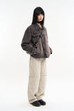 Knee pocket pigment cotton pants