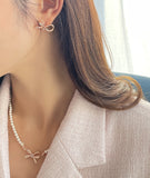 Louei Cubic Ribbon Earrings