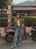 Trackline wide denim pants