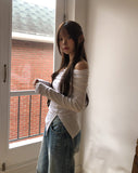 Kants Slit Off-Shoulder Long Sleeve