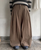 Sakki pin tuck wide cotton pants