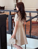 Koan Heart Neck Puff Flare Mini One Piece