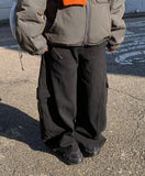 Yanbs Cargo Brushed Curved Wide Pants