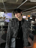 Multi tweed coloring crop jacket