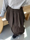[BAONHAUS] Sosolo Cotton Tiered Layered Banding Skirt Pants