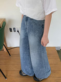 Minye painting wide denim pants