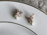 Denzel Cubic Ribbon Pearl Earring