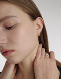 Champagne Full Moon Silver Mary Bowl Earrings