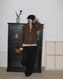 Daen Alpaca Wool Punching Frill Strap Knit