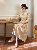 Rebbe Jacquard Collar Pleated One Piece (Belt set)
