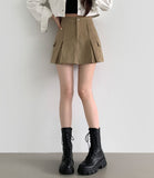 Pleats Underpants A-line Skirt Pants
