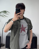 Pia Star Crop Ringer Tee