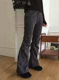 Carlin pin tuck pleated shirring banding long bootcut pants