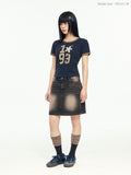 W Denim Mini Skirt