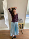 Namil Pleated Layered Banding Long Skirt