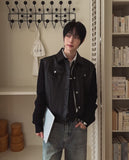 Kurt knit color matching leather jacket
