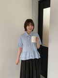 Mamg Tiered Short Sleeve Blouse