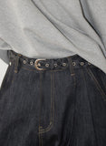 RAW TWO-TUCK WIDE DENIM