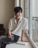 Robin Hairy Collared Short Sleeve Cardigan