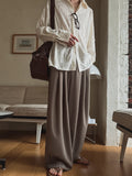 Mary three tuck wide slacks