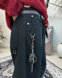 Lapel wide cotton pants