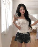 Cove Vintage Damaged Denim Shorts