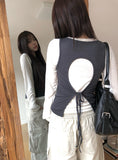 Obin Color Matching Slim Sleeveless T-Shirt Set