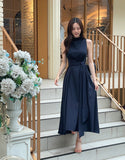 Cheline high neck sleeveless strap long one piece