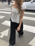 Ayu Dot Button Pintuck Blouse