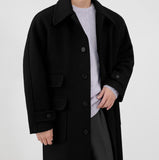 Quad wool balmacan coat