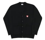 Bear Red Heart Embroidery Knit Cardigan