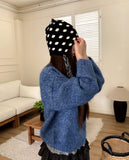 Madi Dot Earflaps Knit Beanie