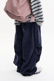 Smooth corduroy pintuck wide pants